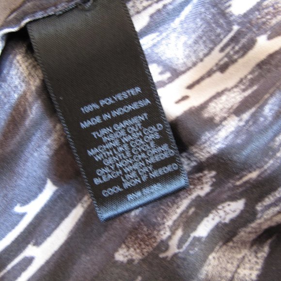 EXPRESS Taupe Silky Blouse with Open Shoulders - Picture 11 of 12